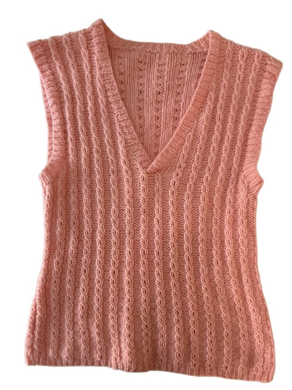 Pink Canle- Knit Sleeveless Sweater Vest Size small
